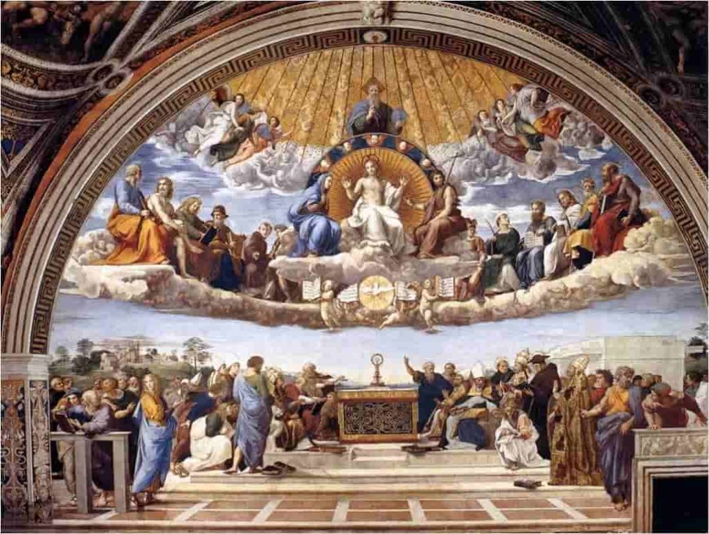 Raphael's famous painting: Disputation of the Holy Sacrament